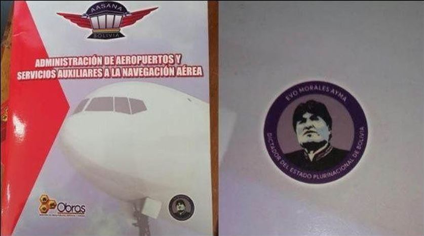 Fiscalía imputa a dueños de la imprenta y diseñador por el logo “Evo Morales dictador”