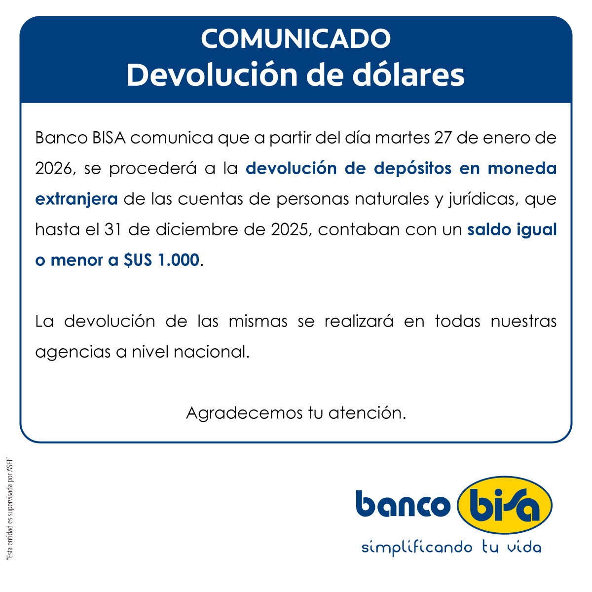 BCP anuncia que devolverá hasta 10.000 dólares a sus ahorristas