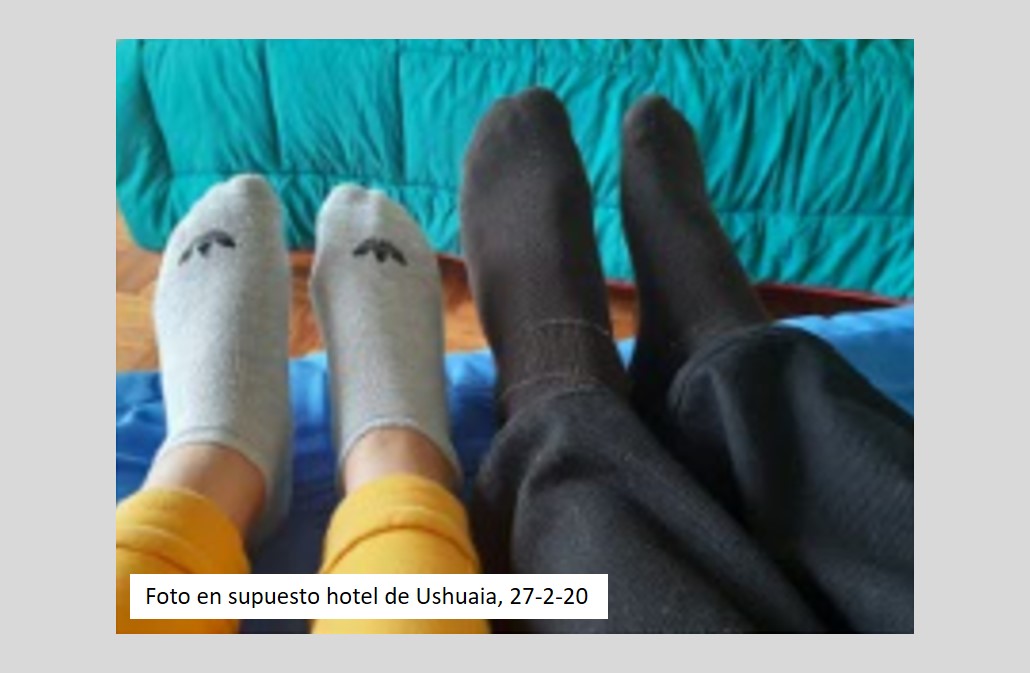 Nuevas fotografías del caso Noemí, una muestra los pies de Morales y la joven