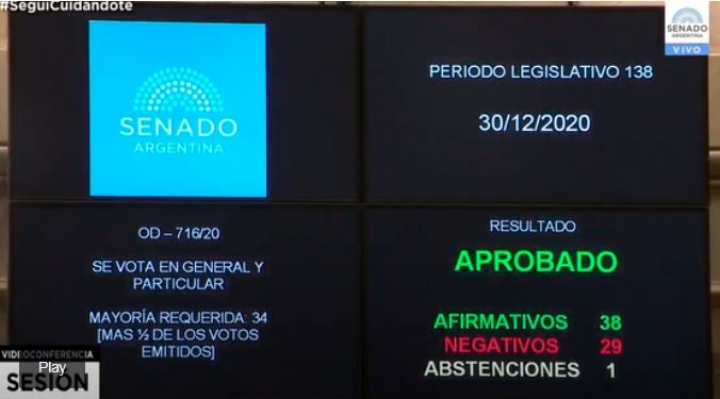 El aborto es legal en la Argentina: el Senado sancionó la ley con una votación menos ajustada a lo esperado