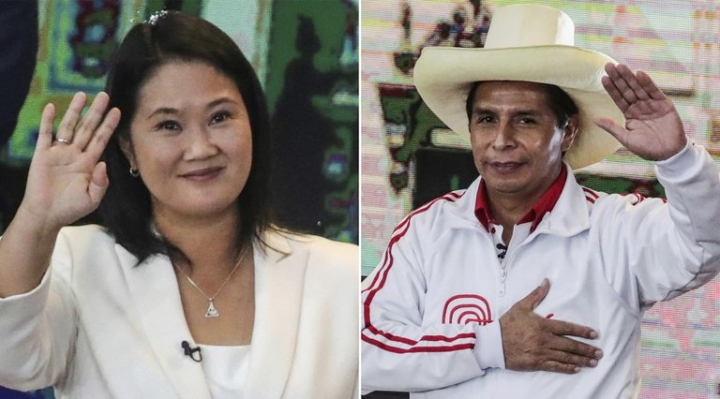 Perú: con el 91% de las actas procesadas, Keiko se impone a Castillo por escaso margen