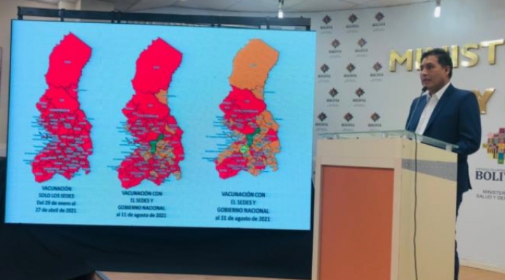 Gobierno informa que La Paz tiene el menor porcentaje de vacunados en el área rural y que el área urbana tiene el 95% de inmunizados