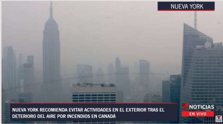 La enorme nube de humo que obligó a Nueva York a cancelar las actividades al aire libre 