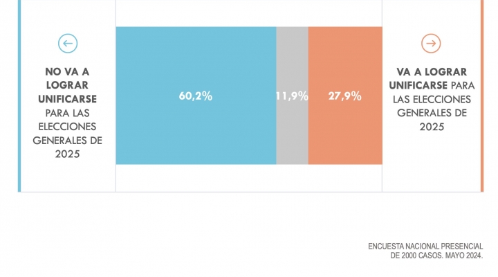 Una encuesta indica que el 62,3% piensa  que la oposición no se unirá para las elecciones