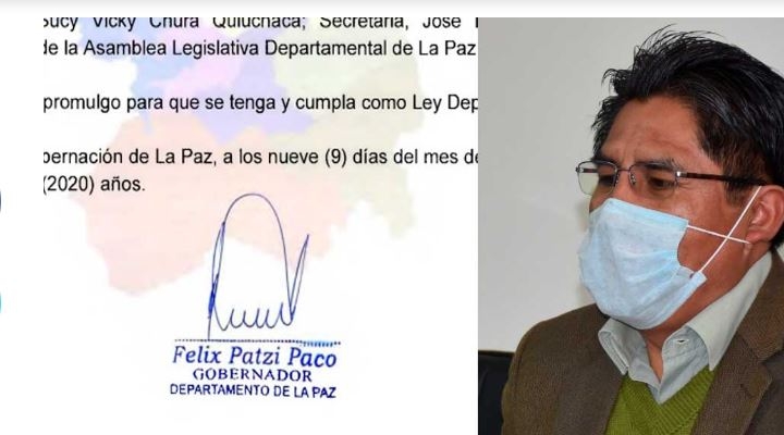 Patzi promulga ley que autoriza uso del dióxido de cloro contra la COVID-19