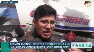 La ANH detectó que un camión cisterna desvió 12 mil litros de combustible en Cotapata