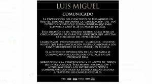 Gobierno: se devolverá el costo de las más de 9 mil entradas para el concierto de Luis Miguel