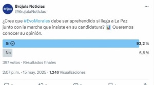 Sondeo: ciudadanos respaldan la aprehensión de Evo Morales si llega a La Paz con su marcha 1