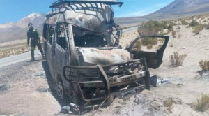 Cuatro personas mueren, tres  de ellas calcinadas, en accidente en la carretera Oruro-Pisiga