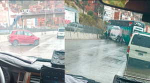 Colisión entre bus y vehículo particular provocó el cierre temporal en la autopista La Paz El Alto