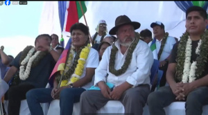 Morales reaparece y asiste a la proclamación de candidatos de Evo Pueblo en el estadio de Chimoré